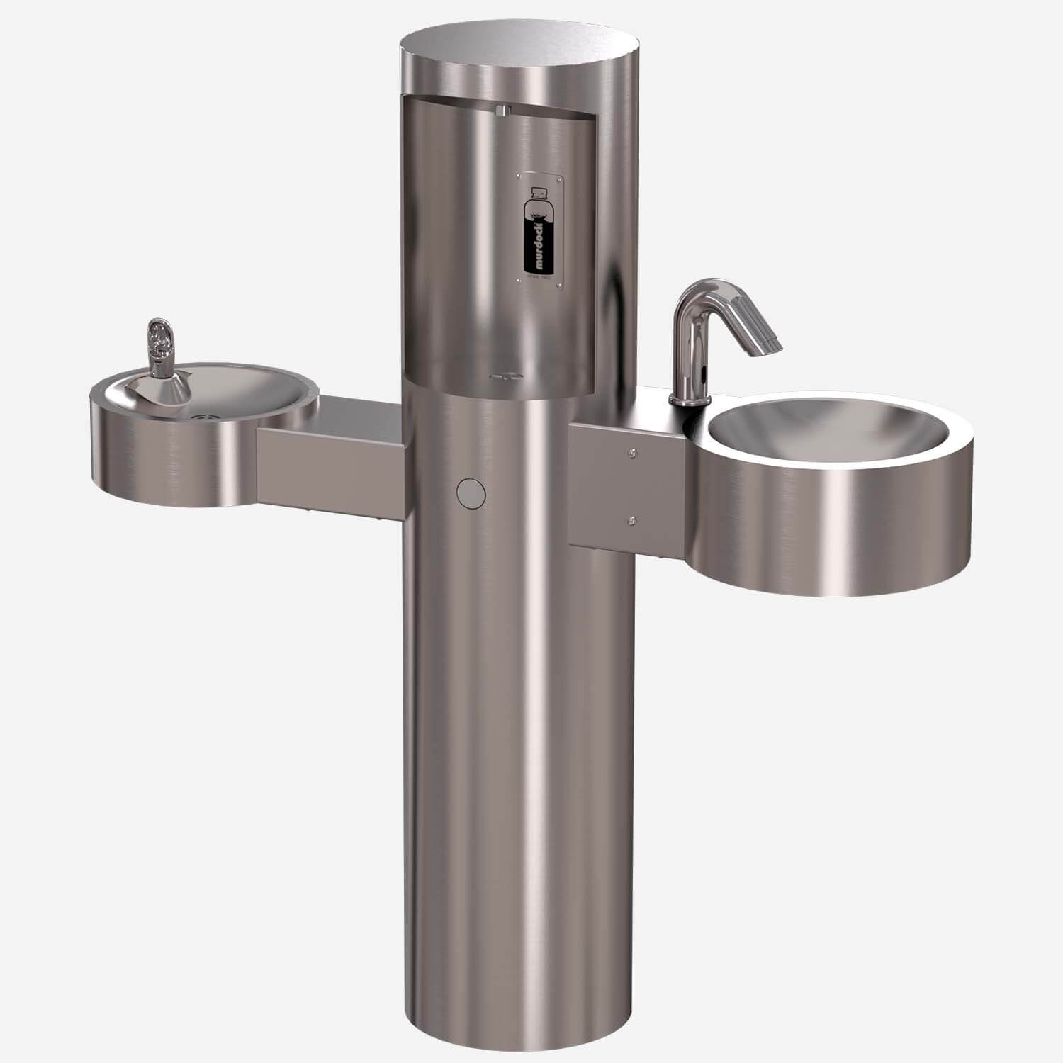 Wash-N-Go!® All-in-One Free Standing Outdoor Sink Station with Drinking Fountain