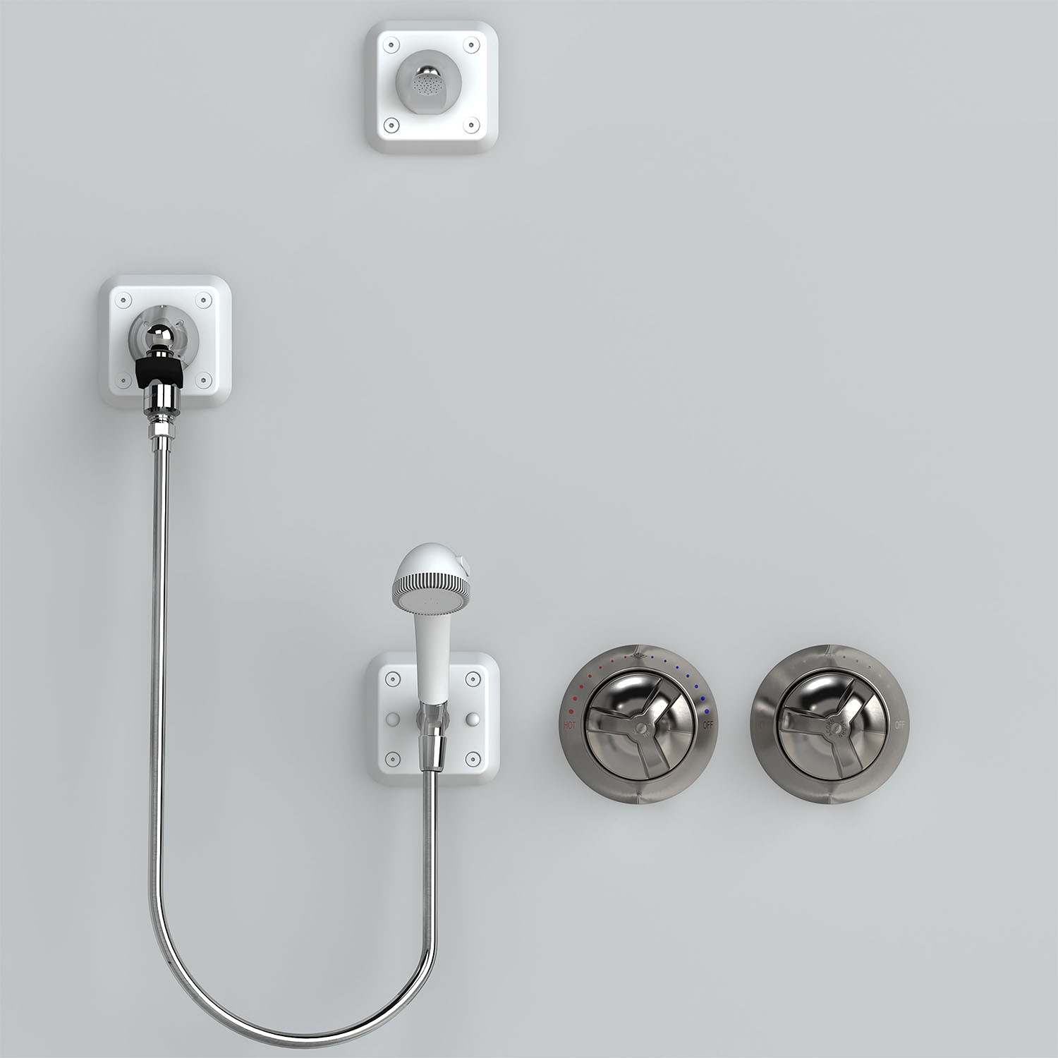 BestCare® Ligature-Resistant Built-in Shower with Semi-Permanent Collapsible Handheld Shower