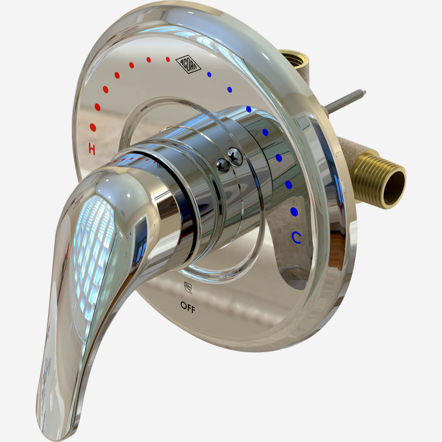 Single Lever Handle Temp/Pressure Balancing Shower Valve