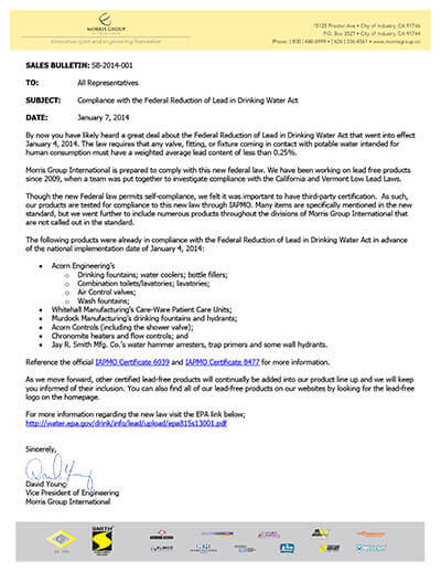 Download and read the lead-free statement to learn more.