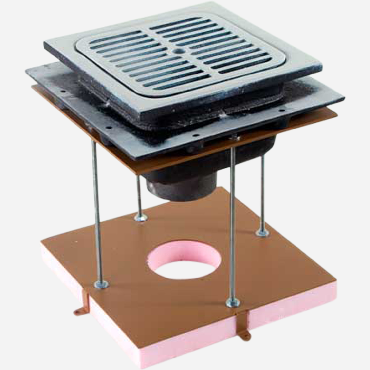 12" Square Enameled Floor Sink with FormIt® Drain Installation Device