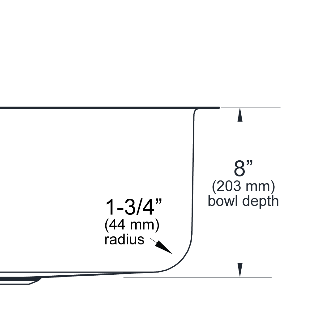 -80 8 inch depth undermount bowl