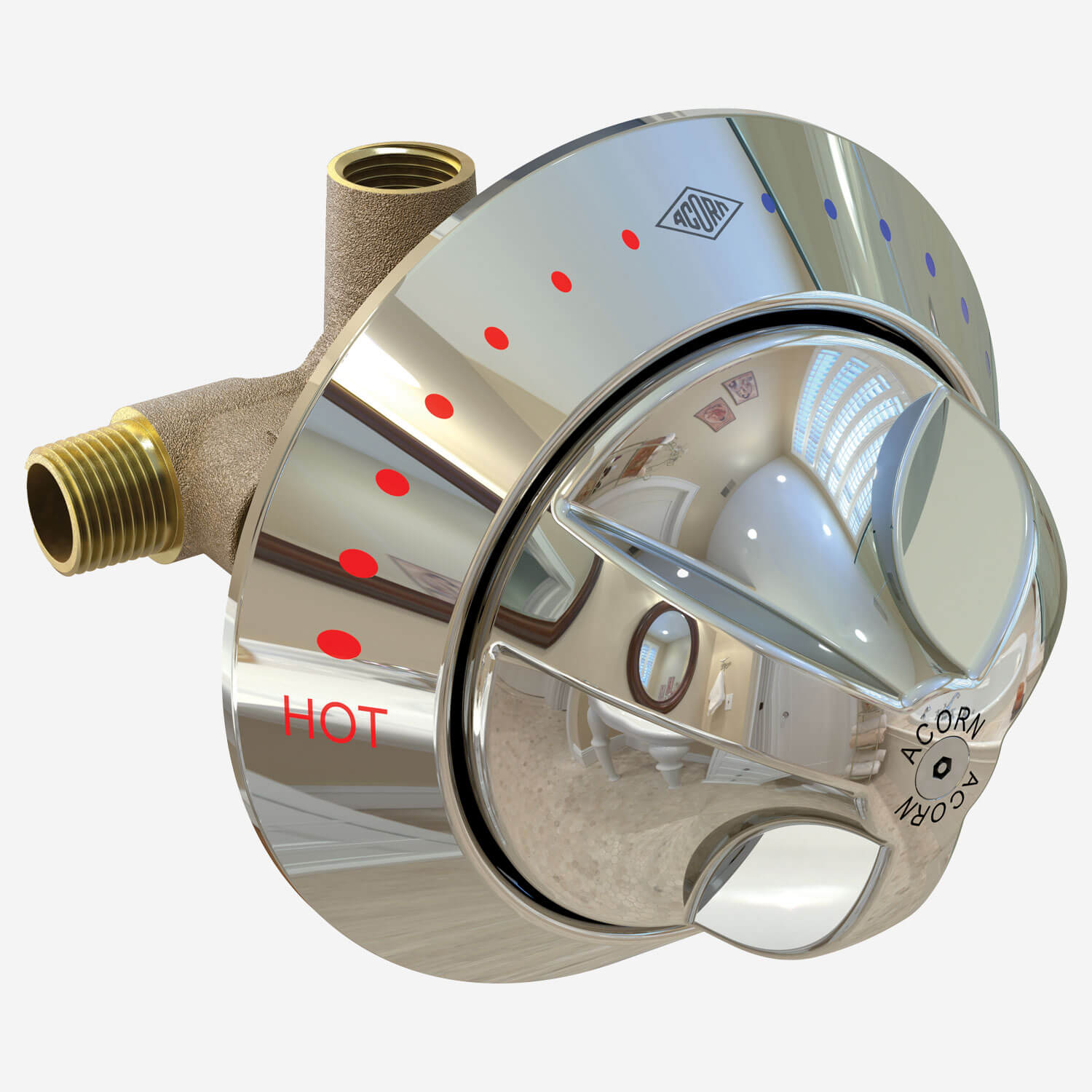 Ligature-Resistant Temperature/Pressure Balancing Shower Valve