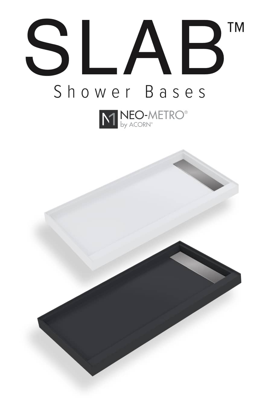 SLAB™ solid surface shower base logo