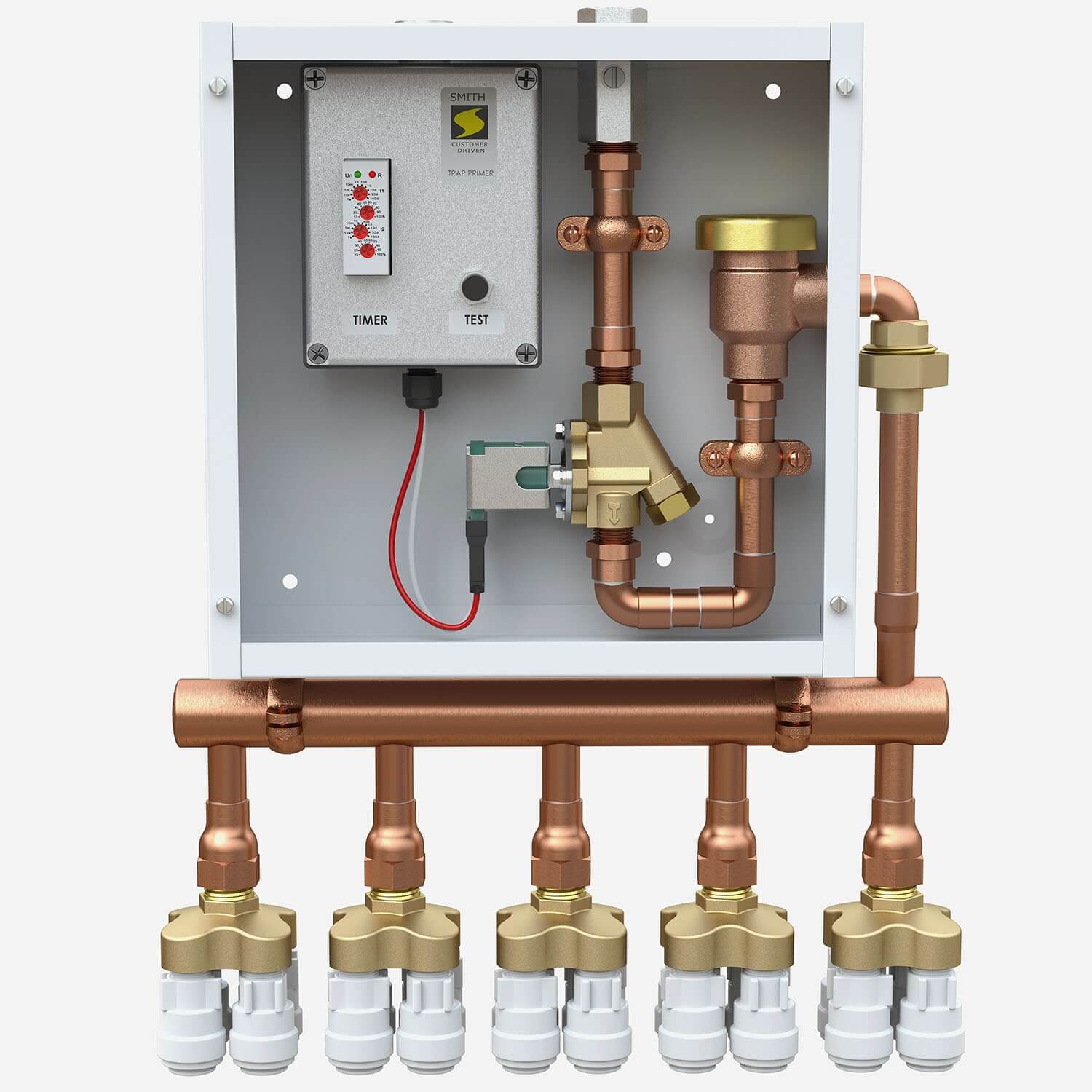 Electronic Trap Primer in Surface Mount Enclosure with Push-in Fittings