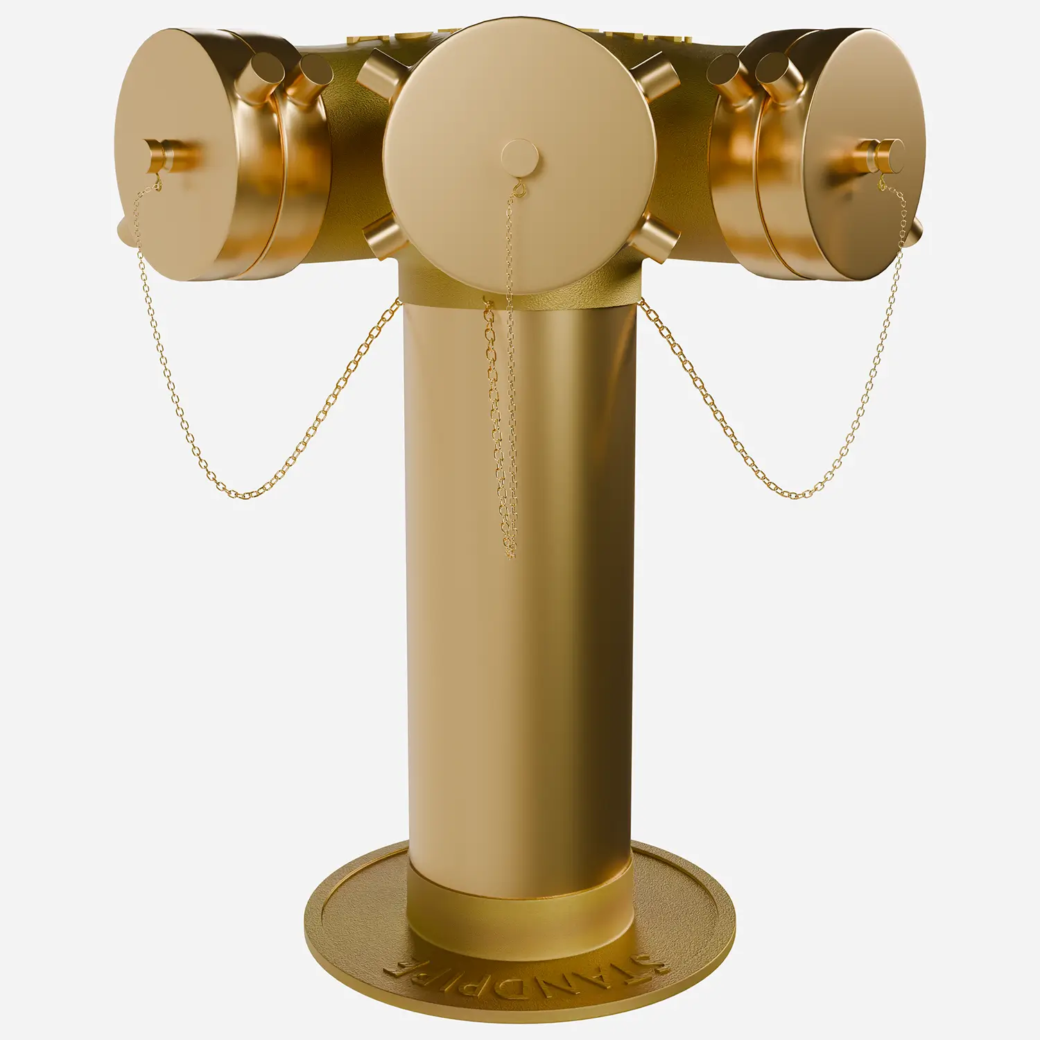 Three-Way Free-Standing Fire Dept Inlet Brass Body Connection with Clappers