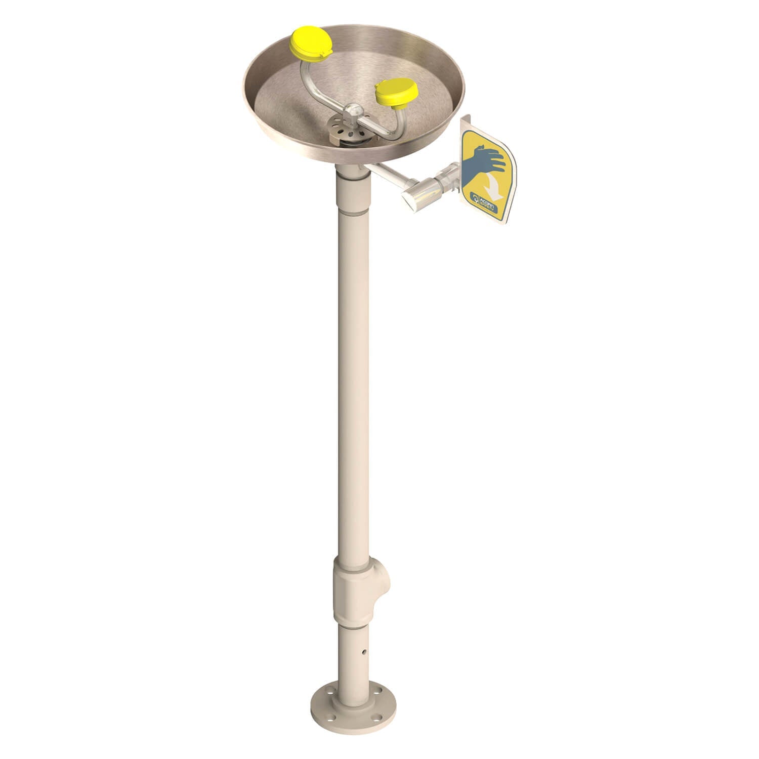 All-Stainless Steel Pedestal Mount Eye-Face Wash Station