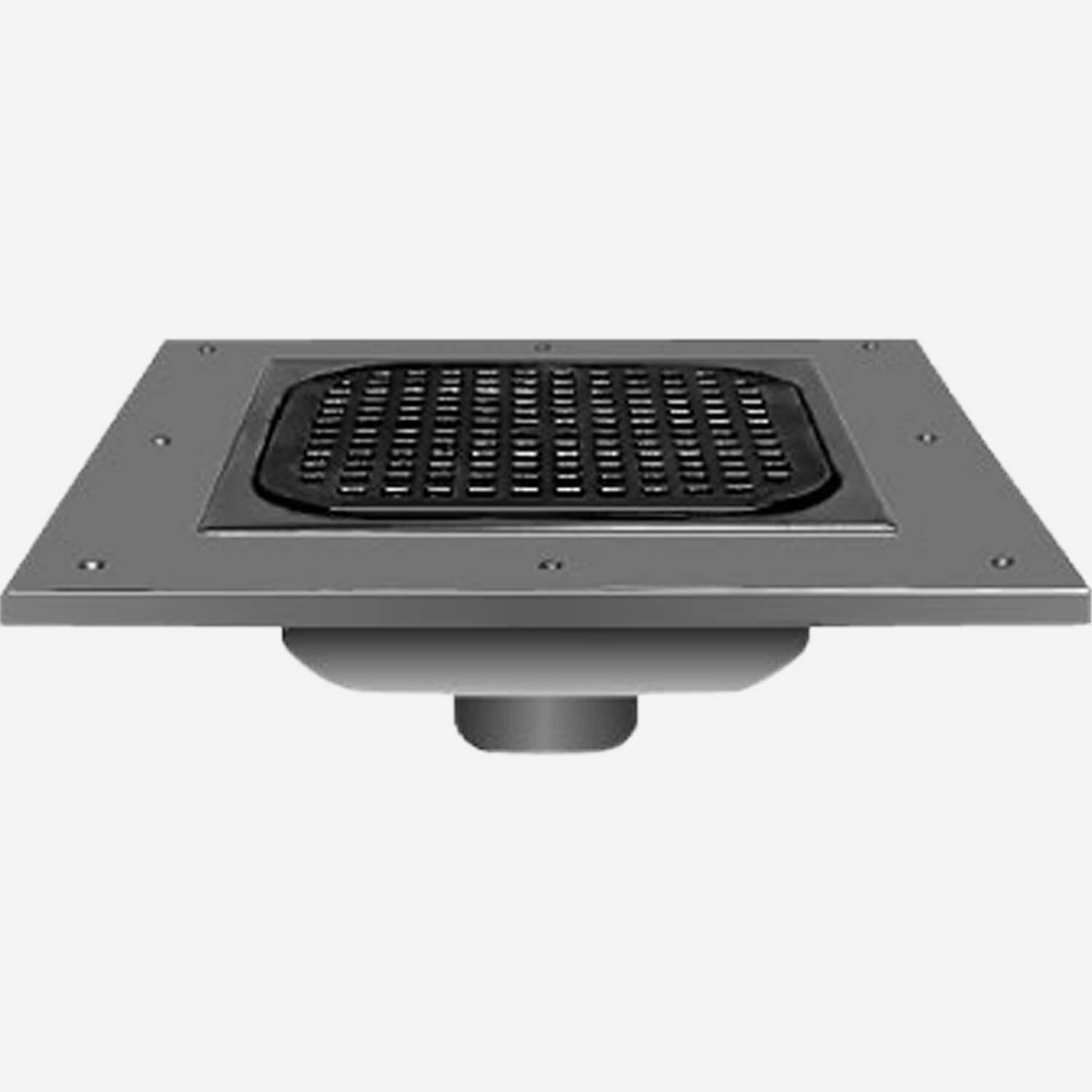 Sani-Ceptor® Stainless Steel and Nickel Bronze Top Floor Drain with Wide Flange