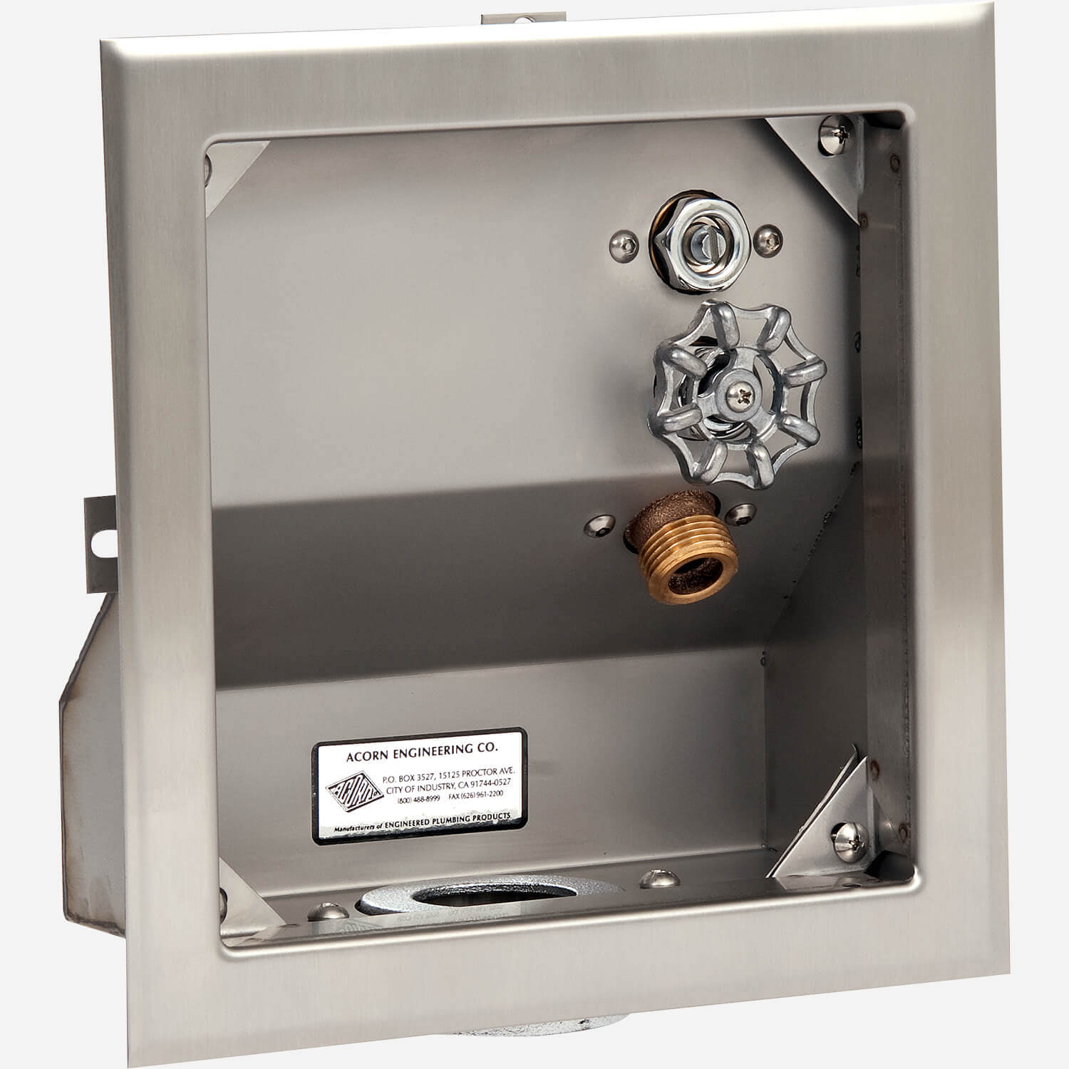 Single Temp Stainless Steel Hose Box with Waste Outlet