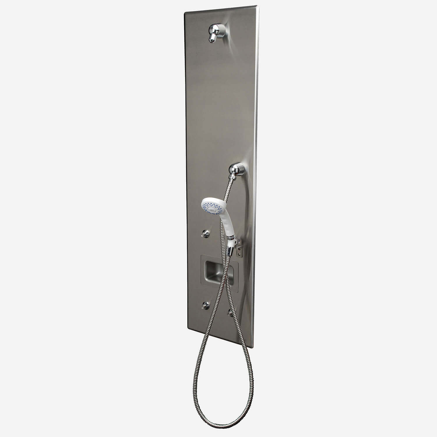 ADA, Single-Panel Stainless Steel Security Shower for Rear Mount (Chase) Application