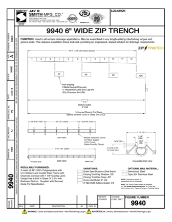6in Zip-Trench Drain Submittal