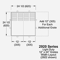 12 x 24" grate with frames; light duty