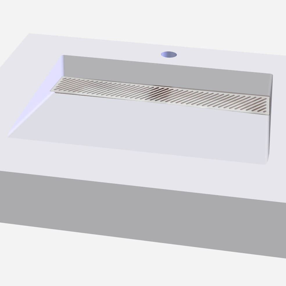 Option: Bowl Style - Ramp Solid Surface with Slotted Drain Plate