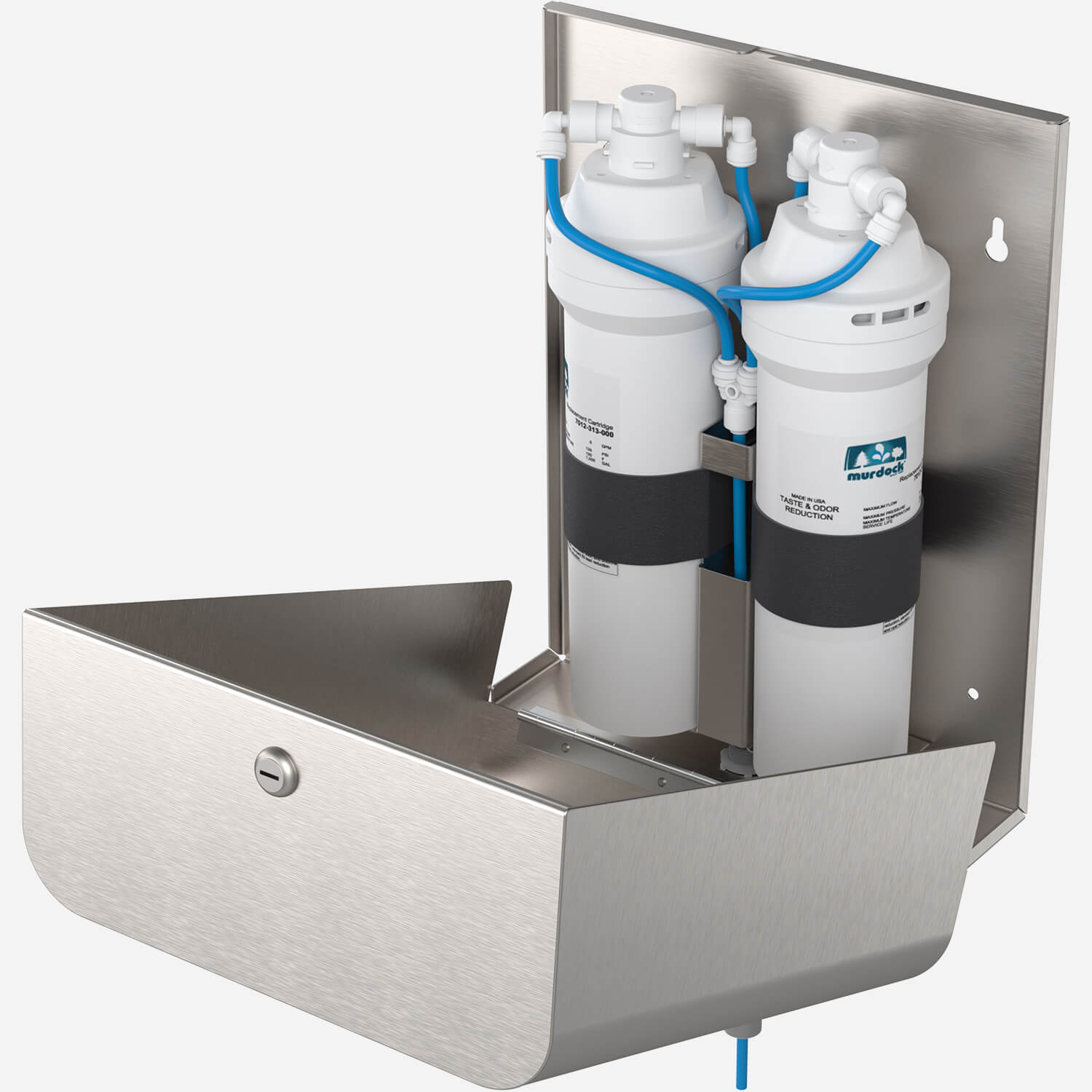 Water Filtration System with Surface Mount Vandal-Resistant Cover