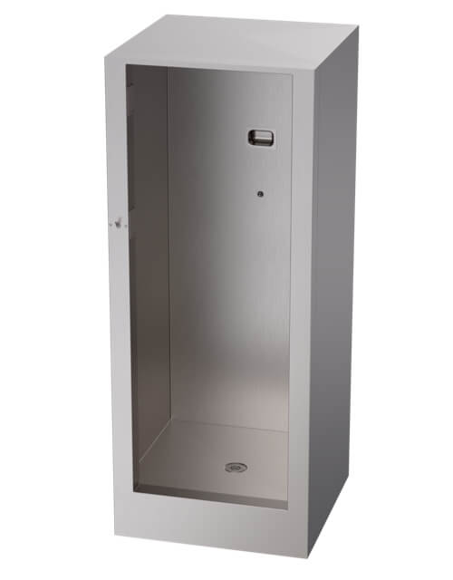 Flush-Mounted Push Button Security Shower—Dual Showerhead