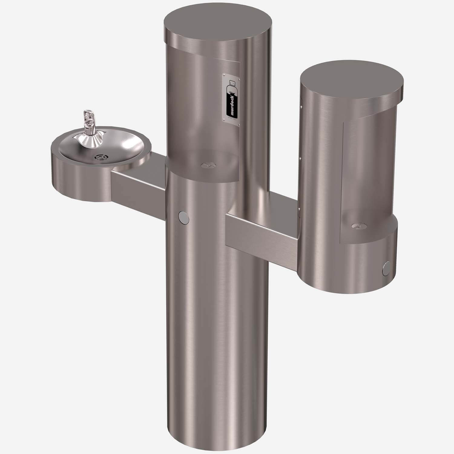 Outdoor Barrier-Free Pedestal Dual Bottle Filler with Drinking Fountain