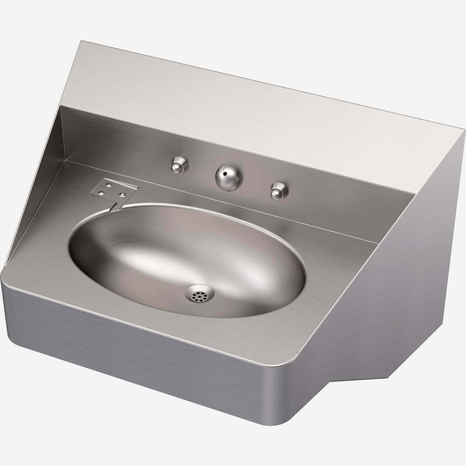 Secur-Care® Ligature-Resistant, ADA Compliant Rear Mount Stainless Steel Security Lavatory with Oval Bowl