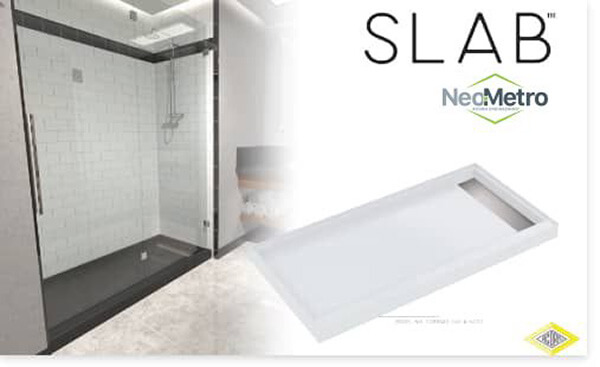 SLAB™ solid surface shower base flyer