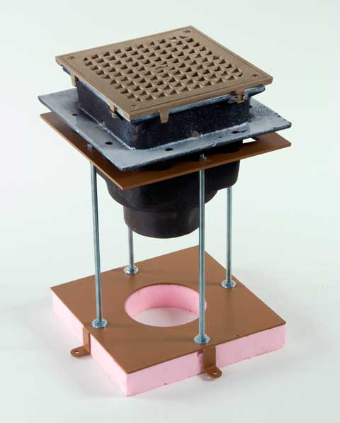 8-1/2" Square Enameled Floor Sink with FormIt® Drain Installation Device