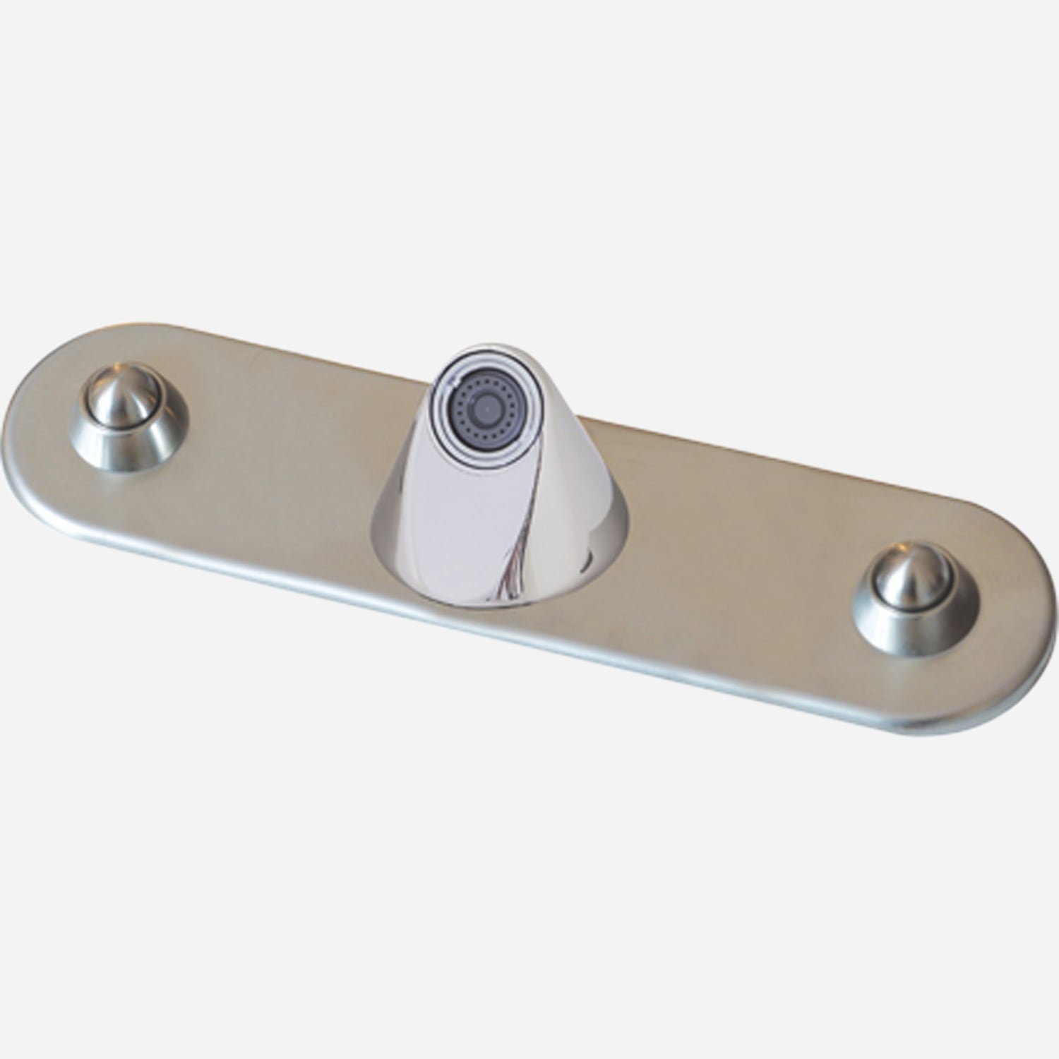 BestCare® Ligature-Resistant Conical Spout, Hemispherical Buttons 8” Centerset Escutcheon, Hot and Cold Pneumatic Valve