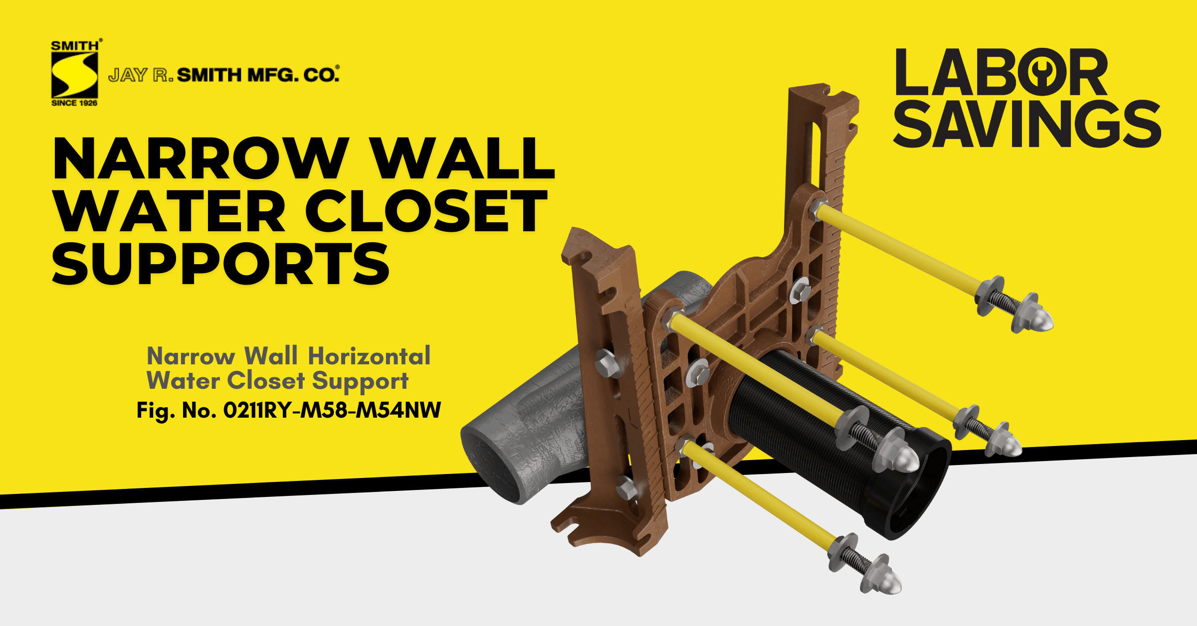 Jay R. Smith Mfg. Co. Introduces Narrow Wall Water Closet Support