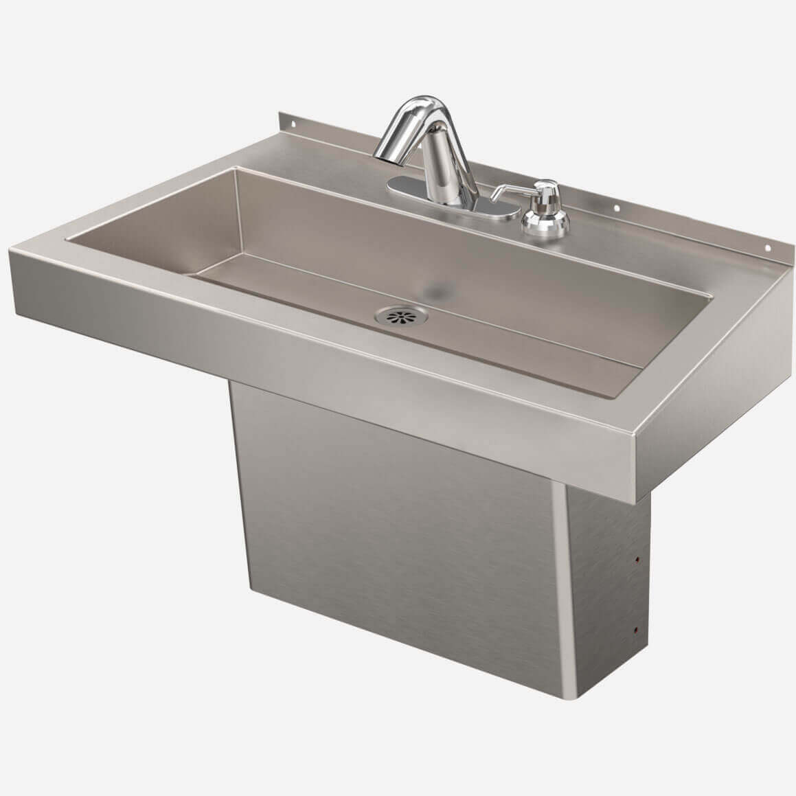 One-Station Deluxe Stainless Steel Trough Sink