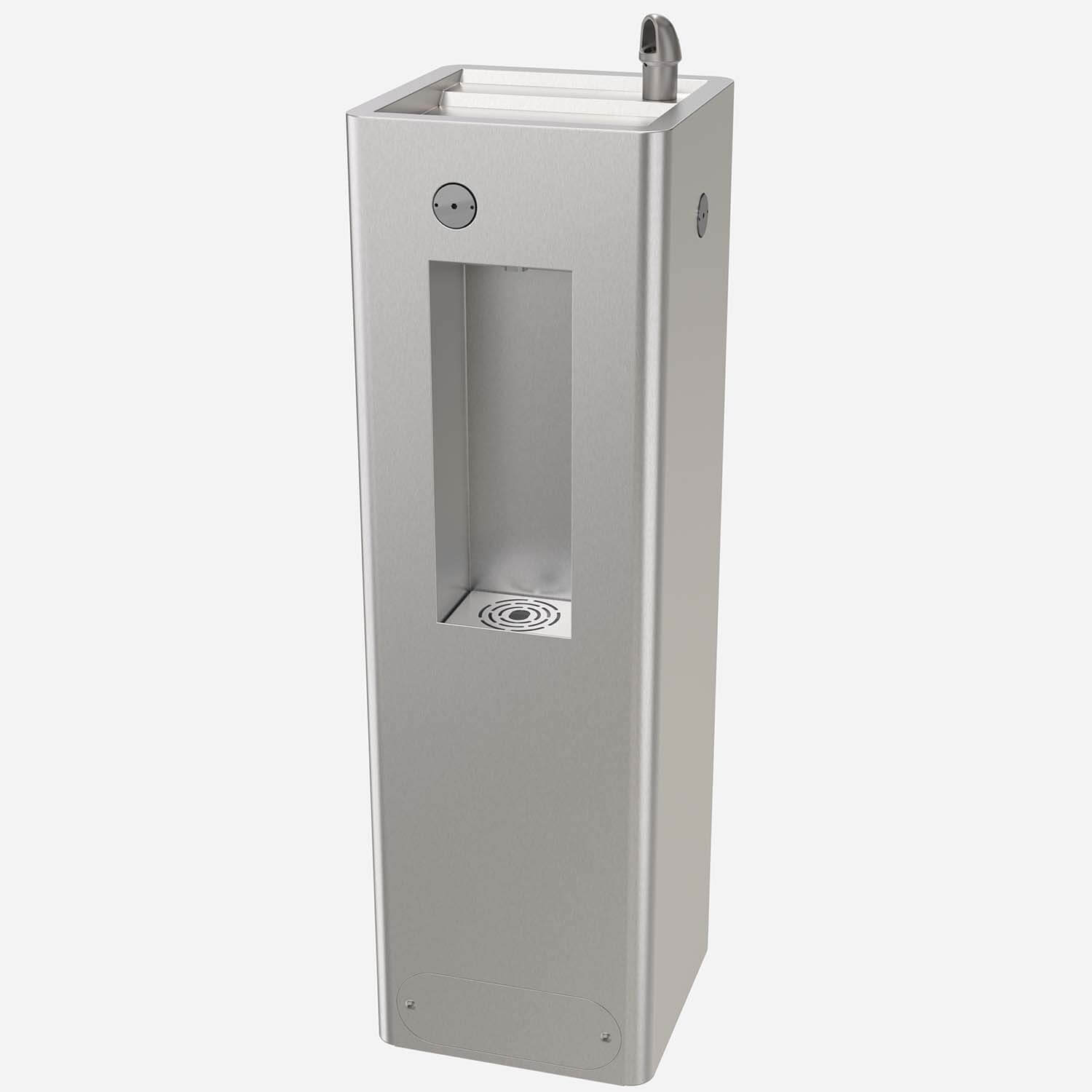 Stainless Steel Economy Outdoor Pedestal Drinking Fountain with Bottle Filler