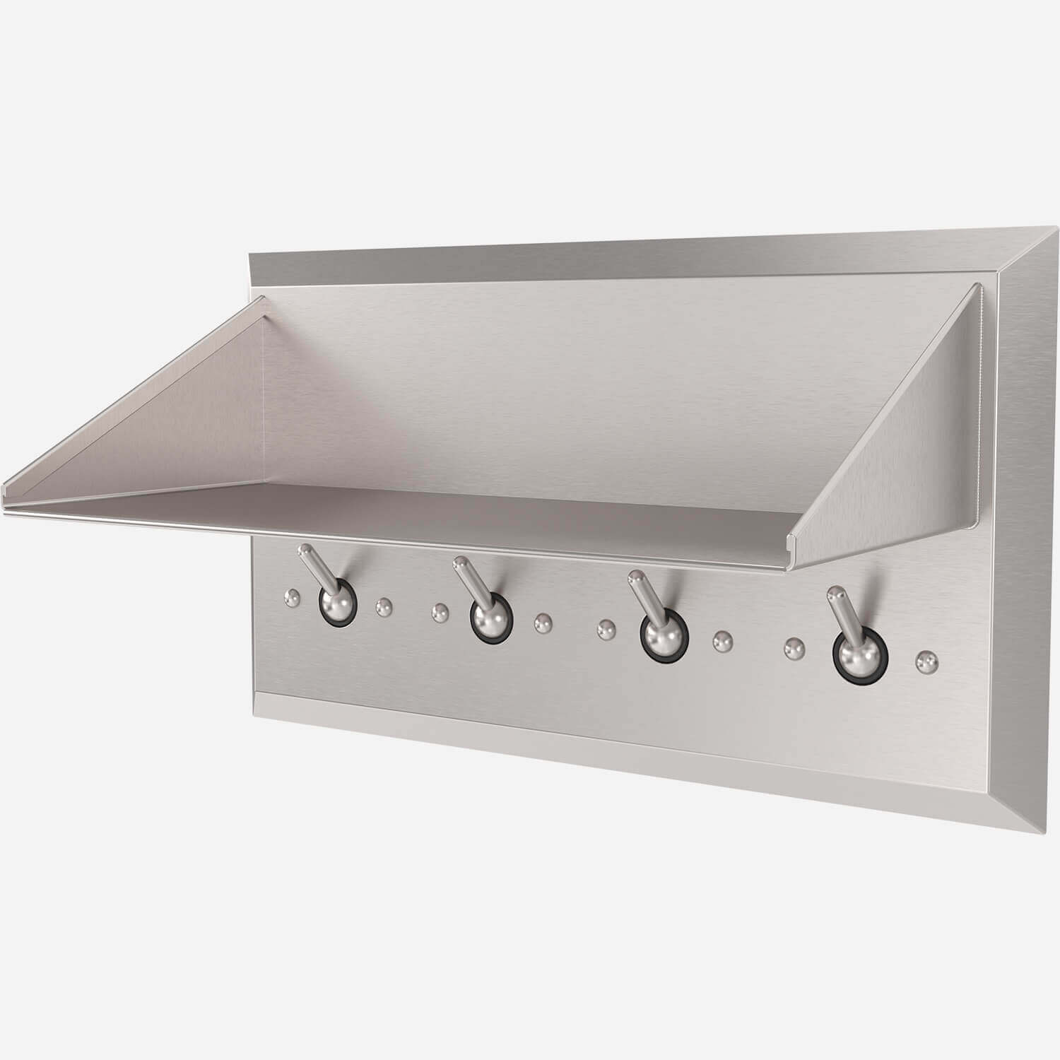 Stainless Steel Rear-Mounted Shelf with Hooks