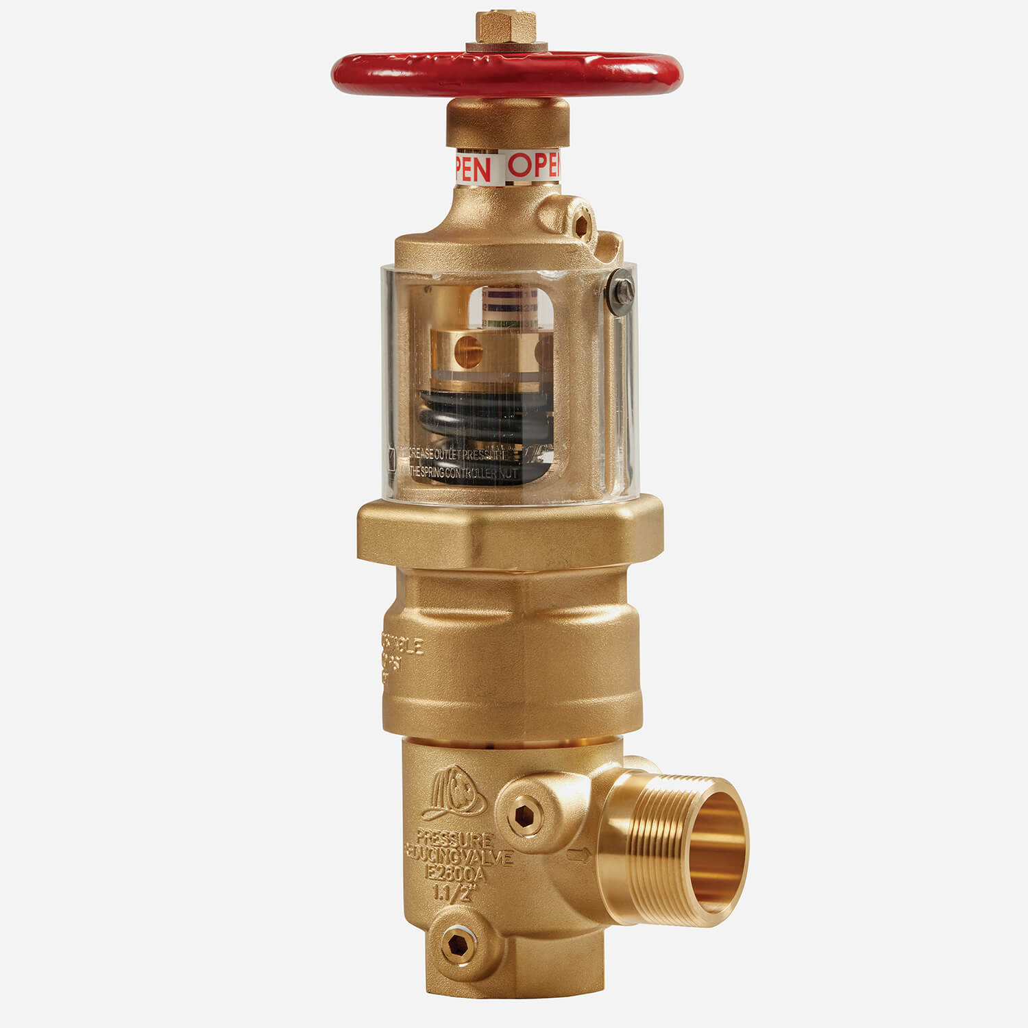 Adjustable Pressure Reducing Reg-U-Matic® Hose Valve - Angled Body, Female 1-1/2” NPT Inlet, Male Threaded Outlet
