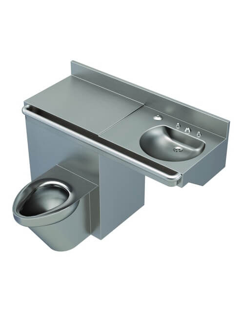 ADA-Compliant Anti Ligature Comby Sink Toilet Combo with Offset Toilet