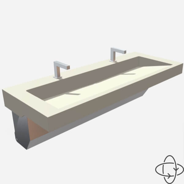 Slab-Edge® Solid Surface Bathroom Trough Sink