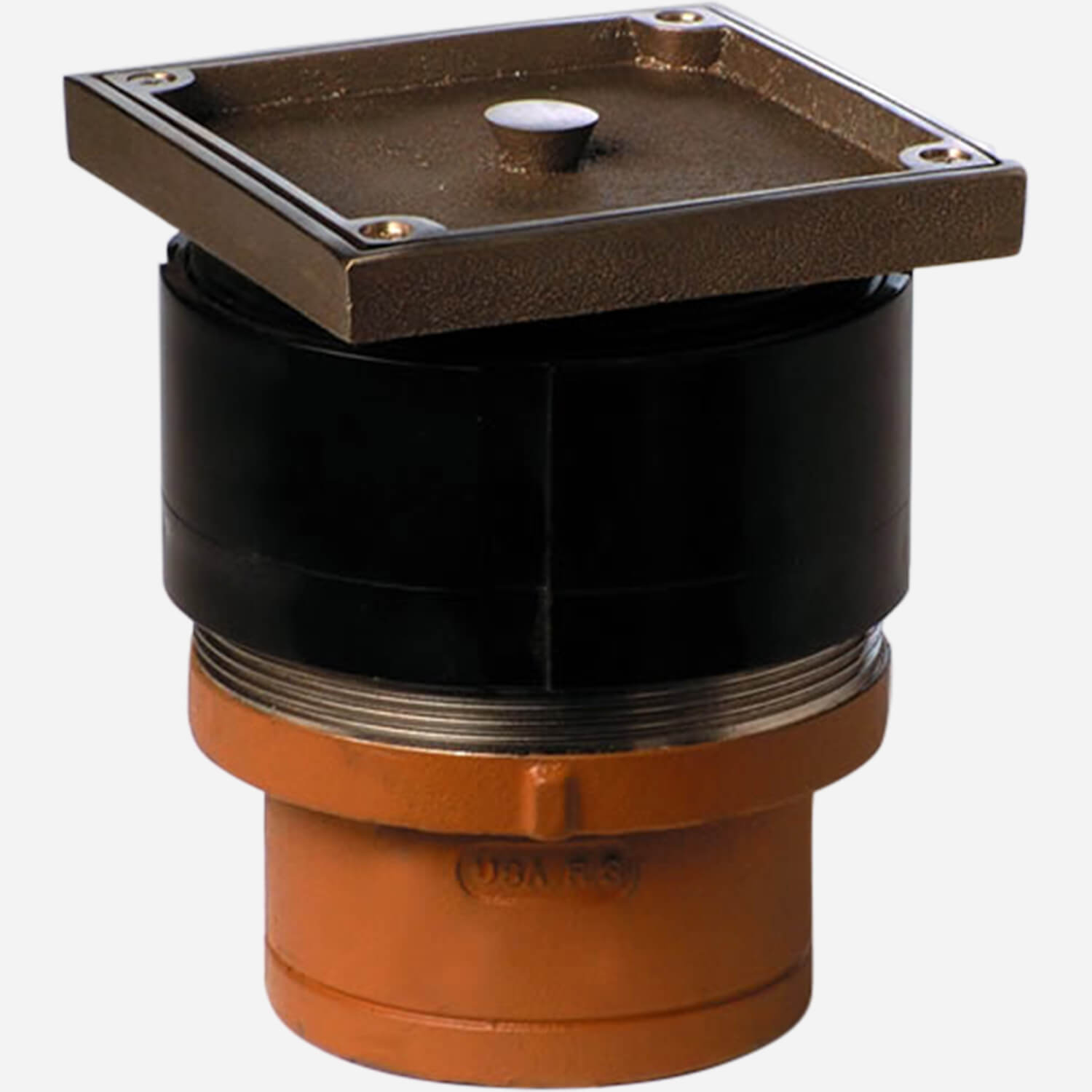 Terrazzo Floor Cleanouts with Square Nickel Bronze Tops and Terrazzo Recess