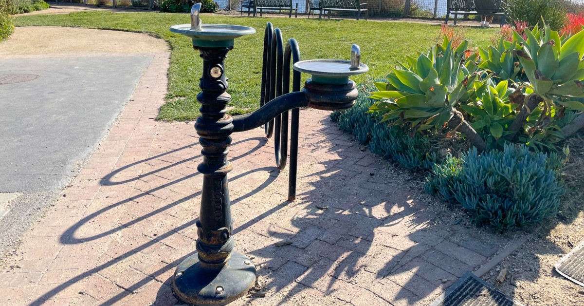 Murdock classic style drinking fountain with barrier-free bowl at Terranea Resort