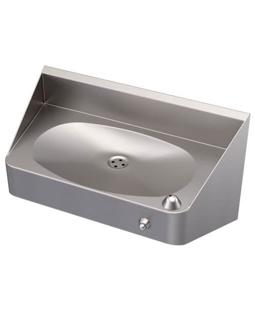 Rear-Mounted Oval Bowl Security Drinking Fountain
