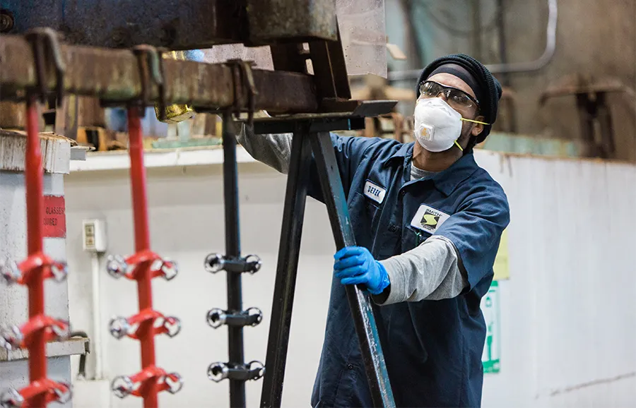 Chrome plating worker