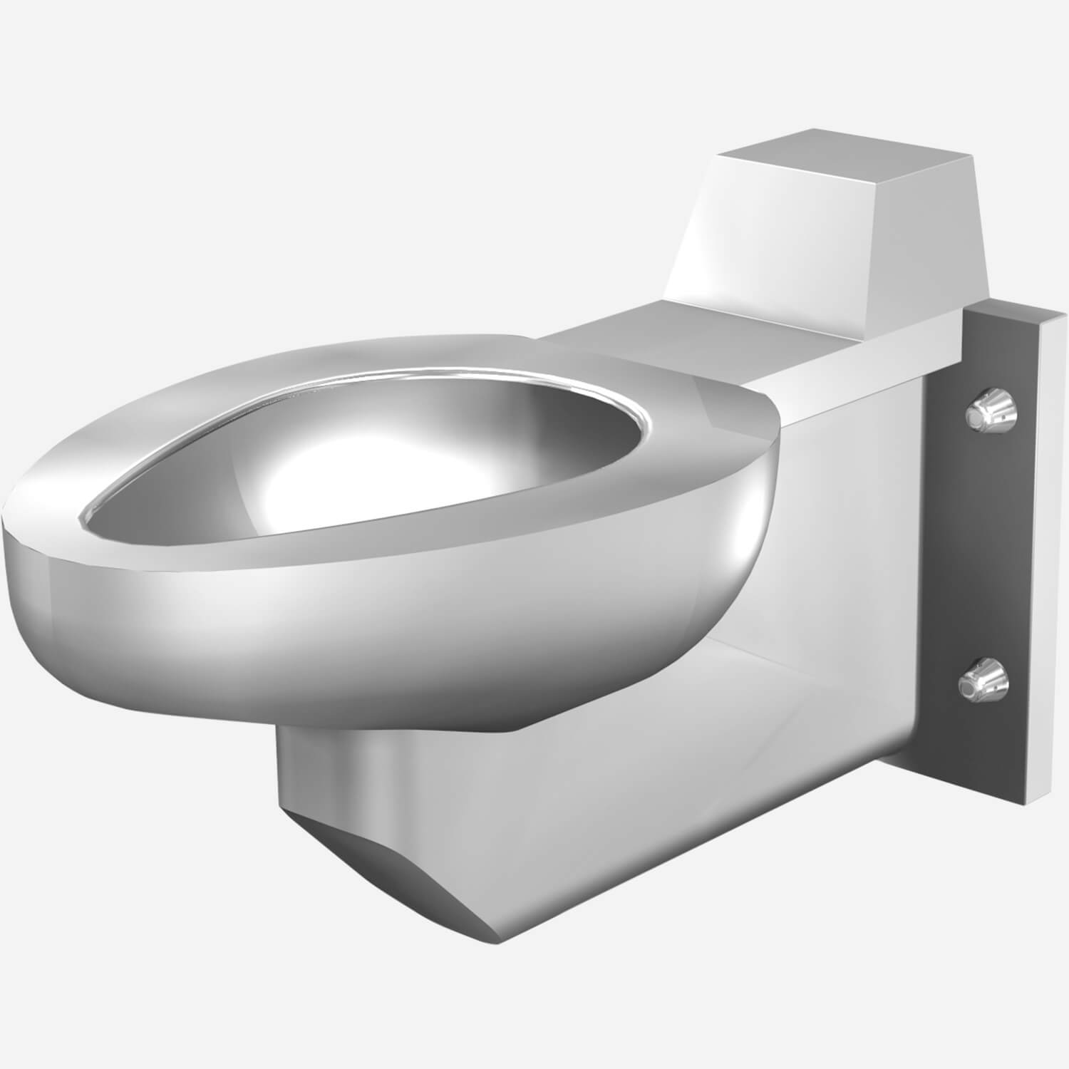 Front Mount, Off-Floor, Siphon Jet, Stainless Steel Toilet