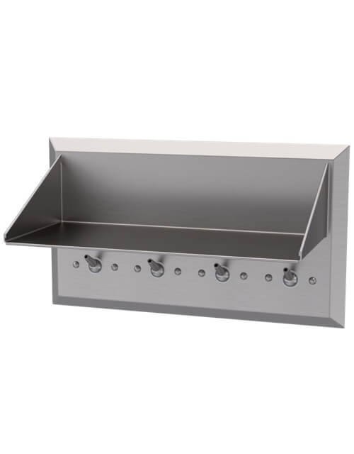 Stainless Steel Rear-Mounted Shelf with Hooks