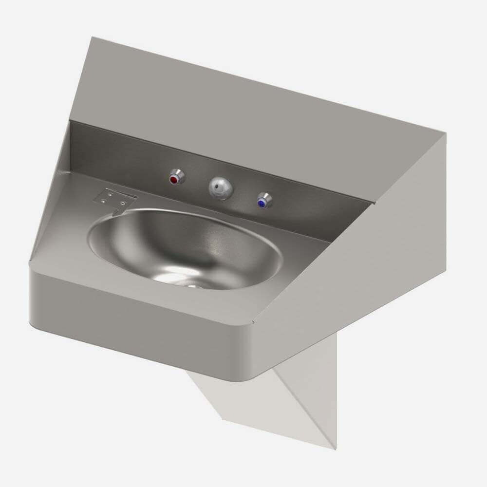 Secur-Care® Ligature-Resistant, ADA Compliant Front Access Stainless Steel Security Lavatory with Oval Bowl