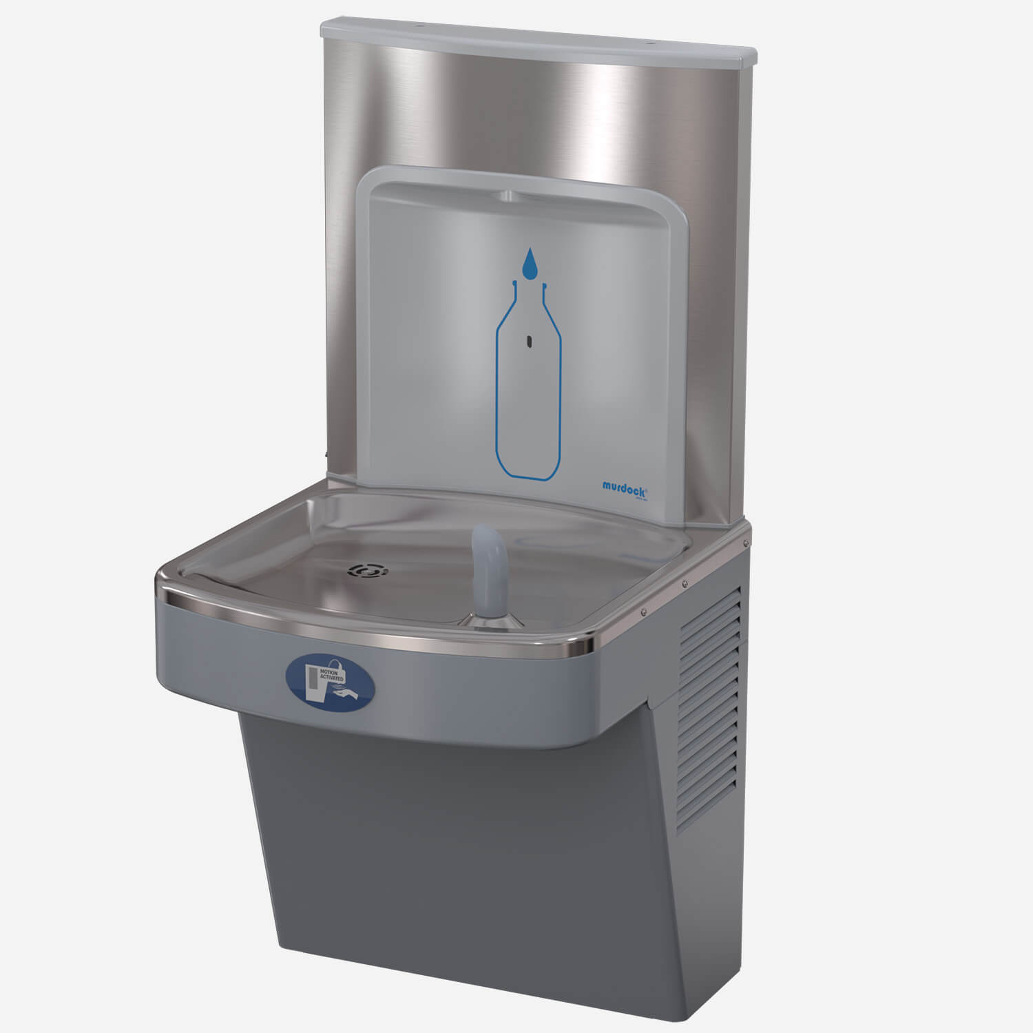 Barrier-Free, Concealed Sensor-Activated Wall Mounted Water Cooler with Optional Sensor-Activated Bottle Filler