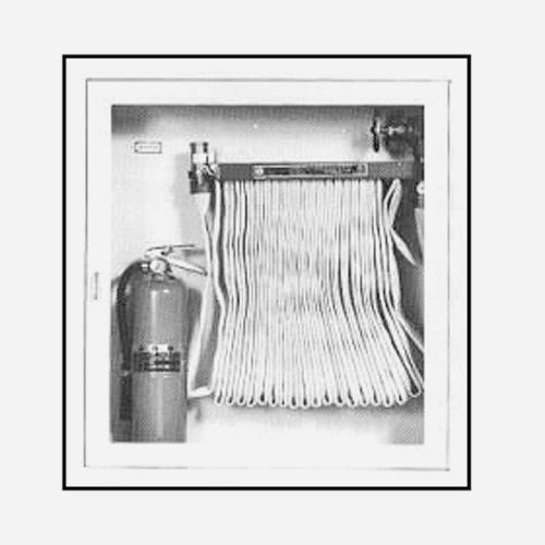 Cabinet for Rack with 100 Ft Fire Hose and Extinguisher [32 H x 34 W inches]