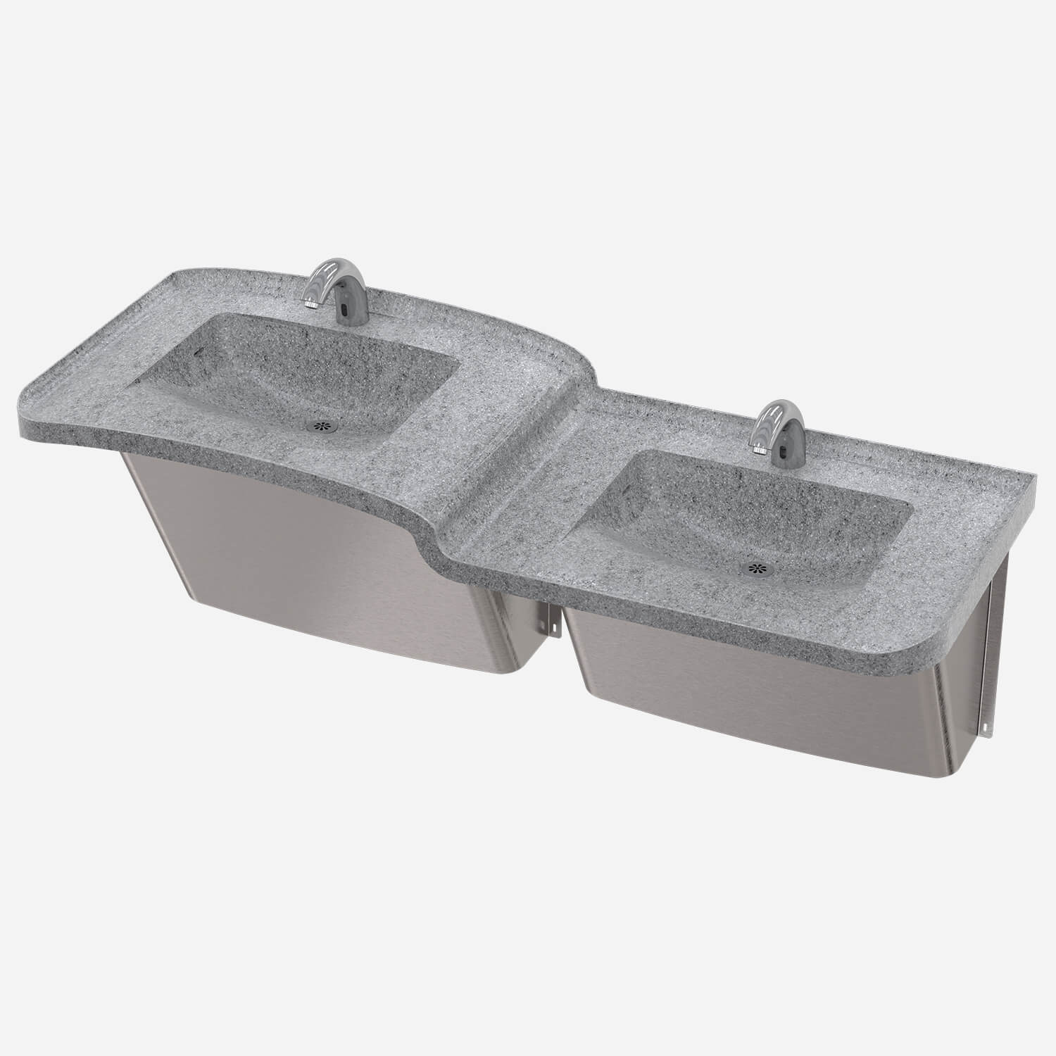Two-Station Solid Surface Hi-Lo™ Basin