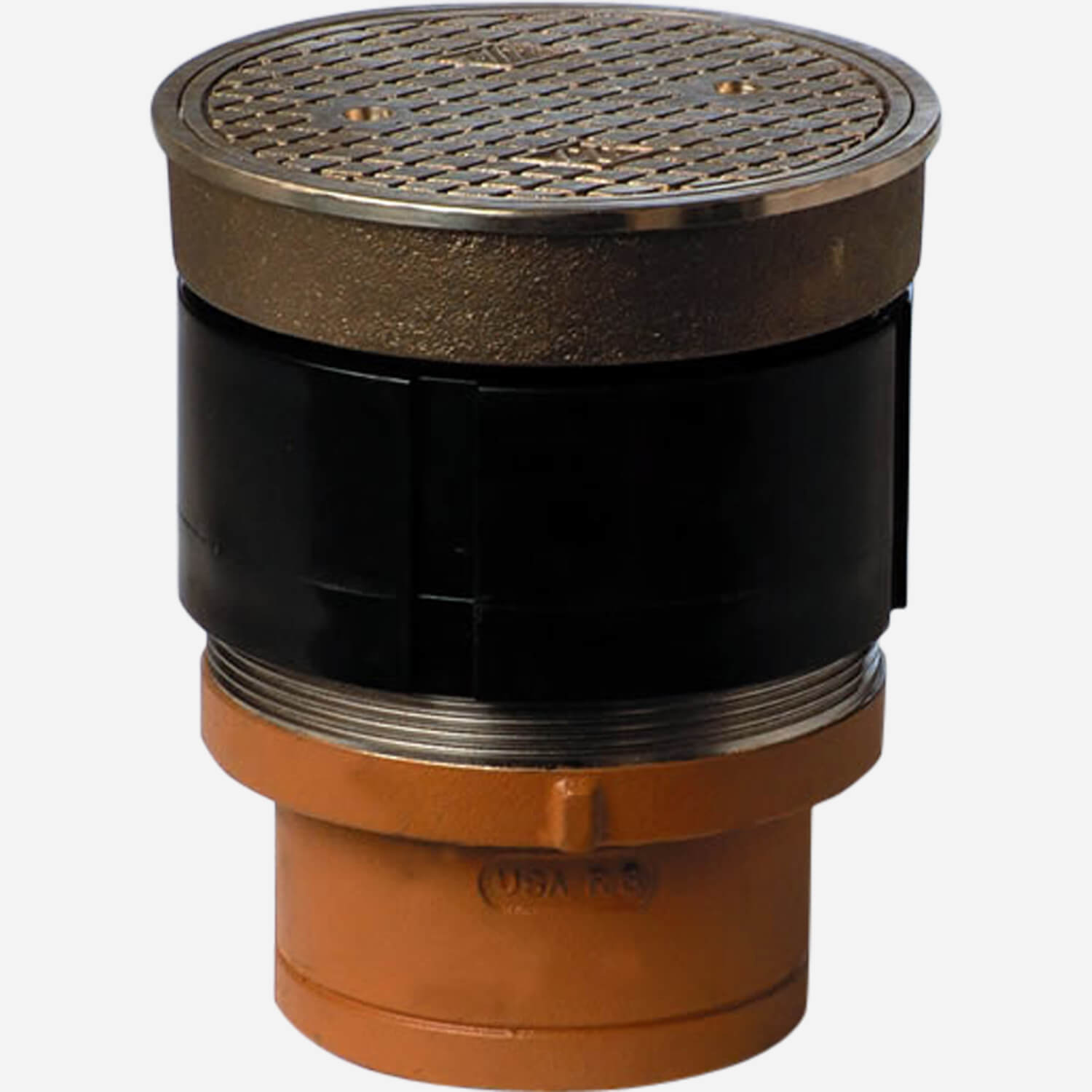 Finished Floor Cleanouts with Round Nickel Bronze Tops and Threaded Spanner Wrench Cover