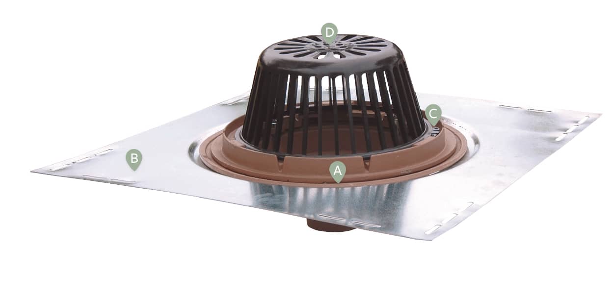 Smith fig. 1010-RDP roof drain with low profile dome