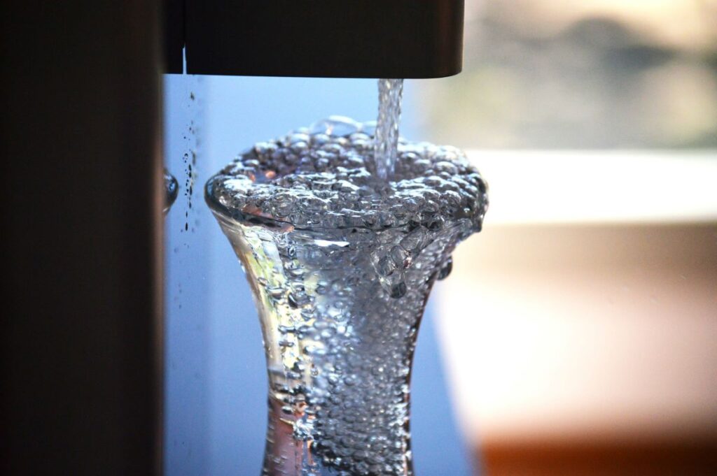 water flowing from a faucet