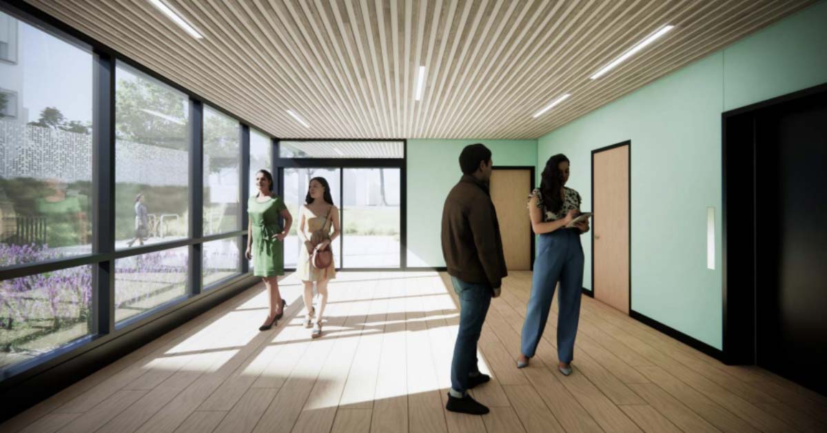 Open, airy, light-filled respite room