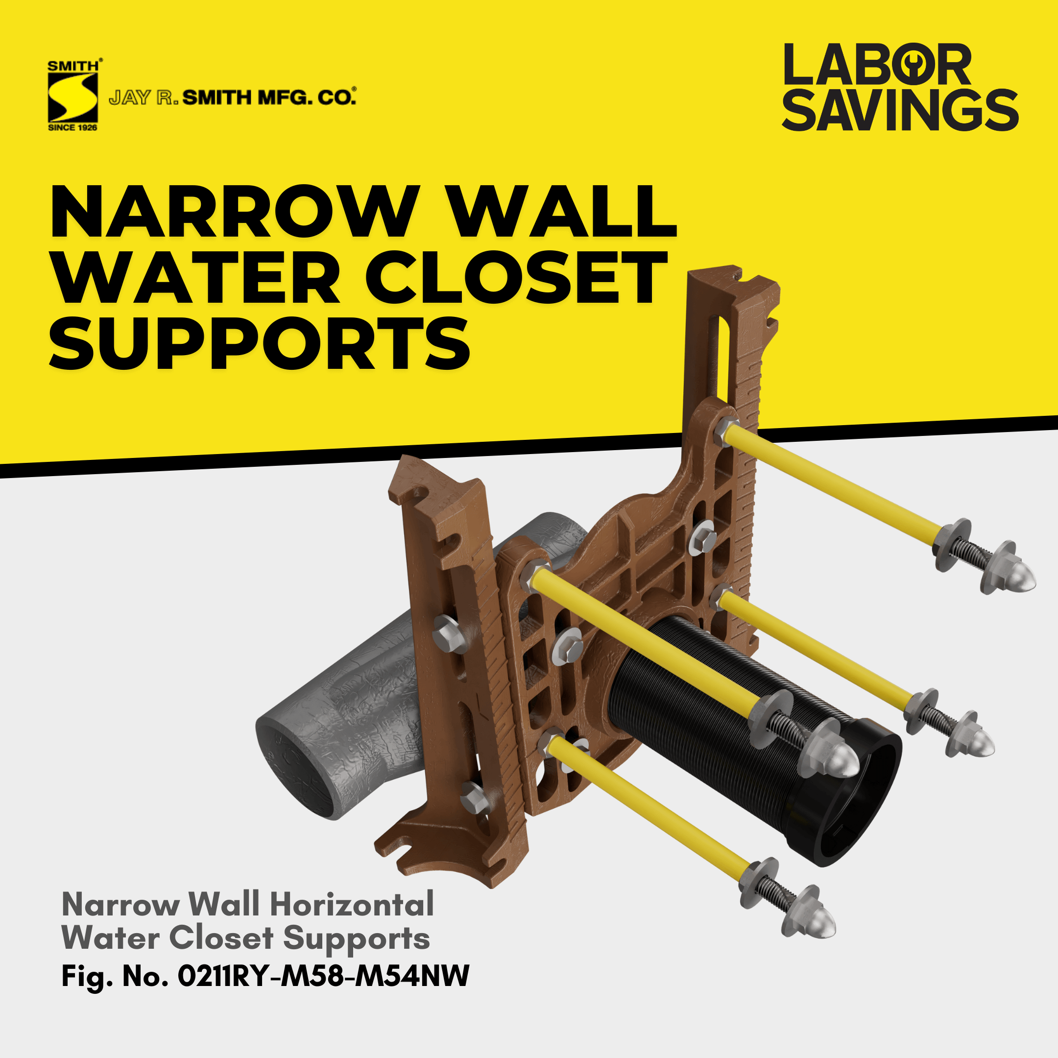 Jay R. Smith Mfg. Co. Introduces Narrow Wall Water Closet Support