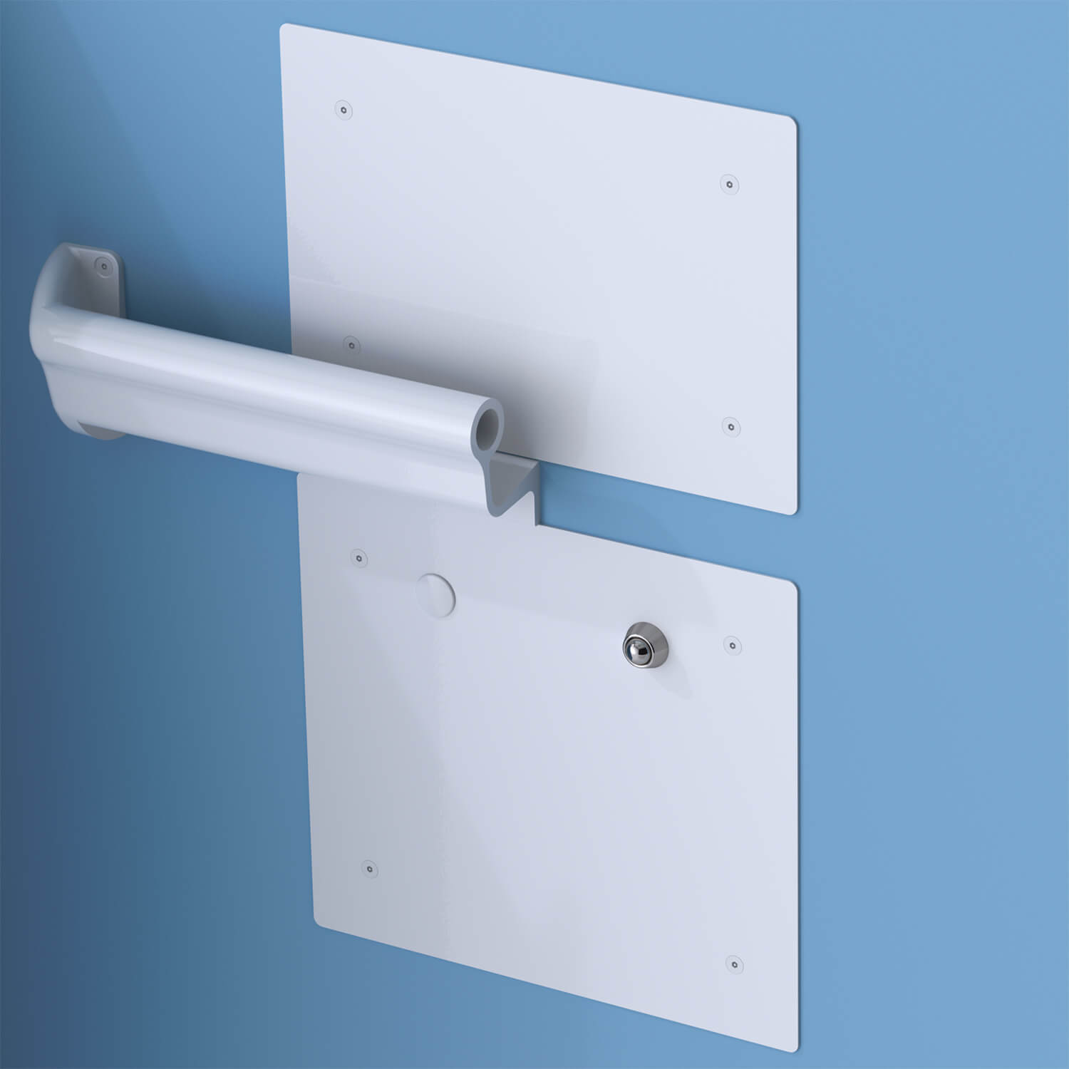 Whitehall® BestCare® Dignity Suite® Ligature-Resistant Pushbutton Flush Valve Access Panel for Use with Grab Bar