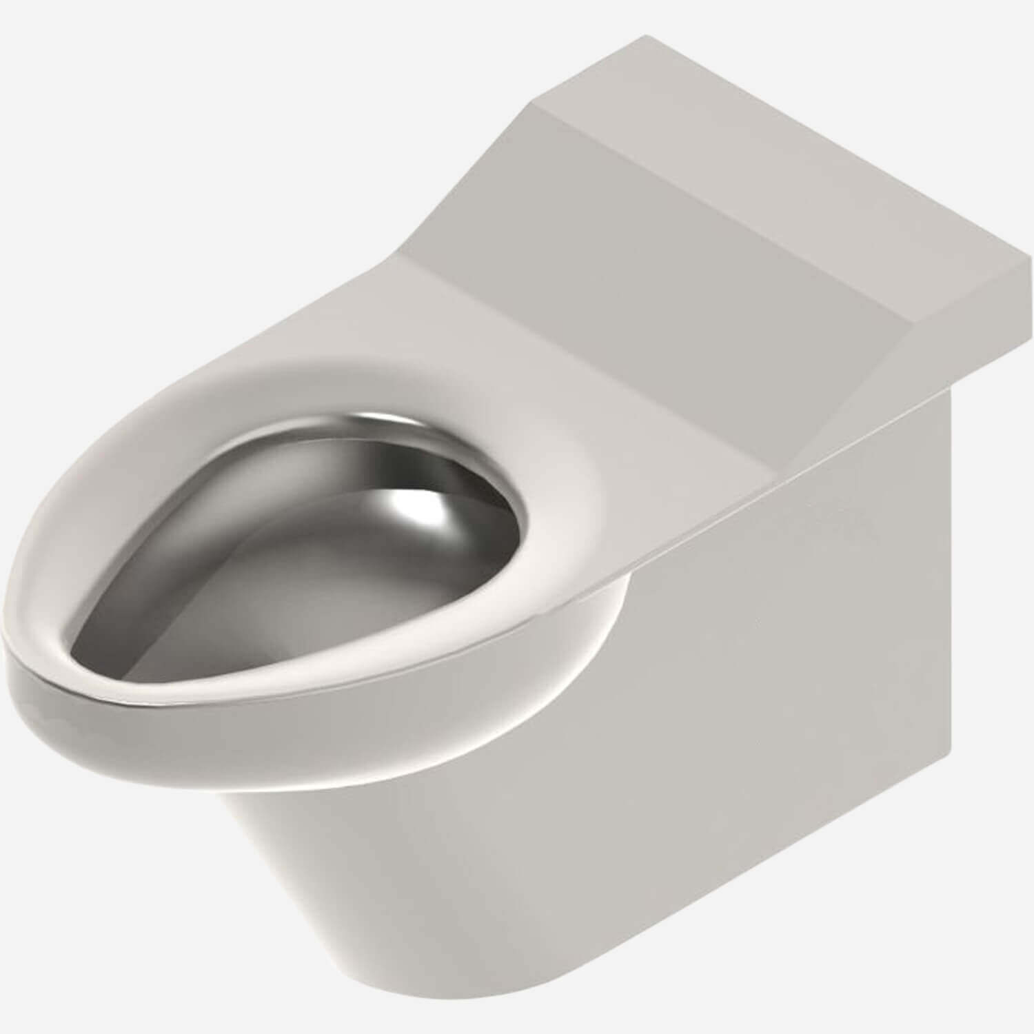 Secur-Care® Ligature-Resistant, Rear Mount, Siphon Jet, Stainless Steel Toilet - Wall Waste