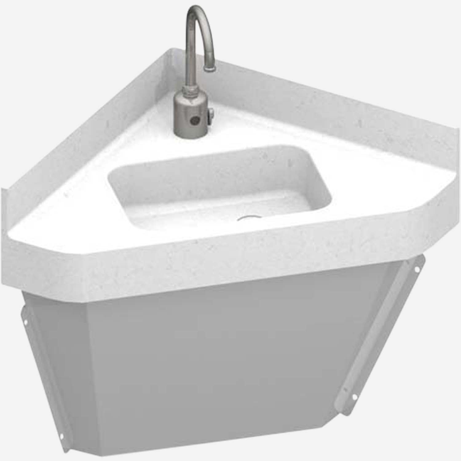 Corterra® Cast Solid Surface Compact Corner Basin
