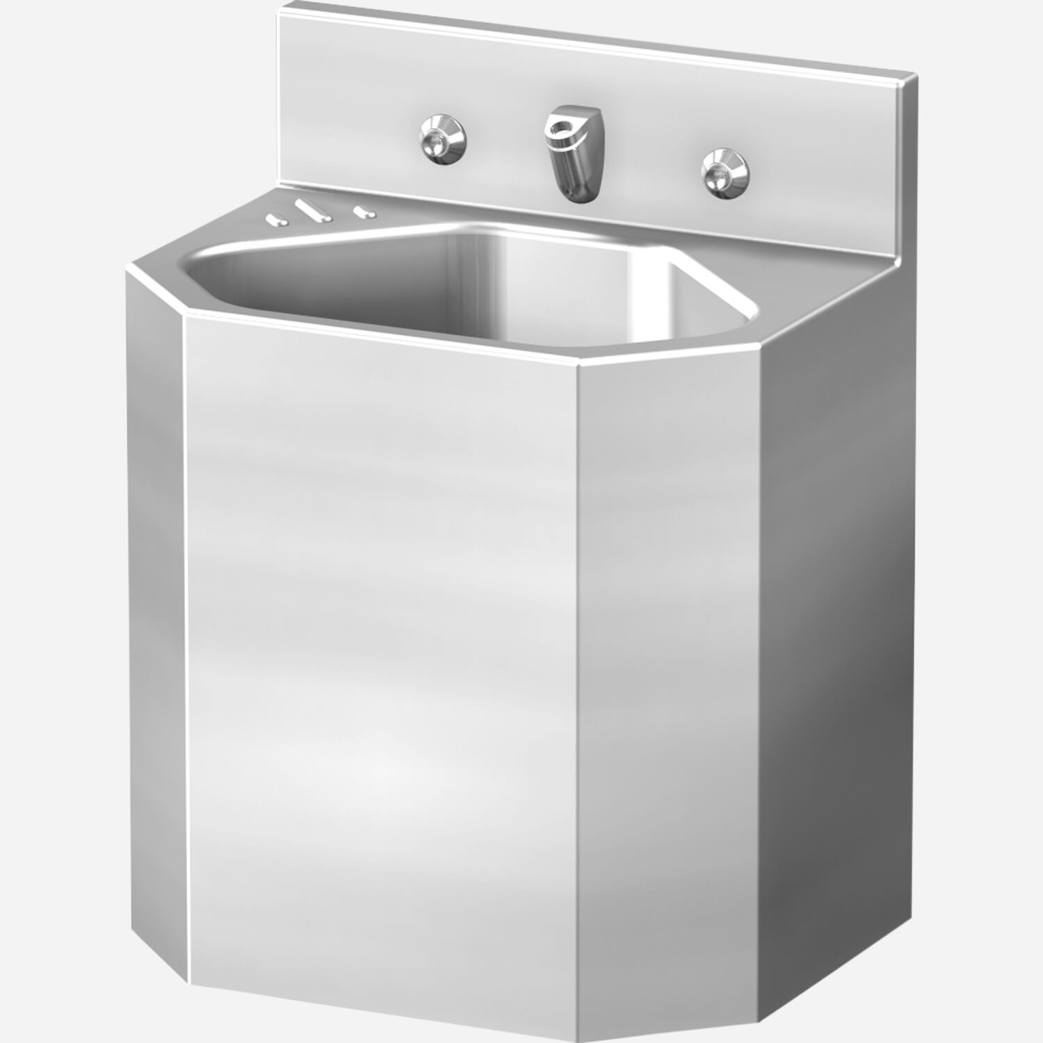 Rear Mount, 15" Replacement Compact Stainless Steel Security Lavatory